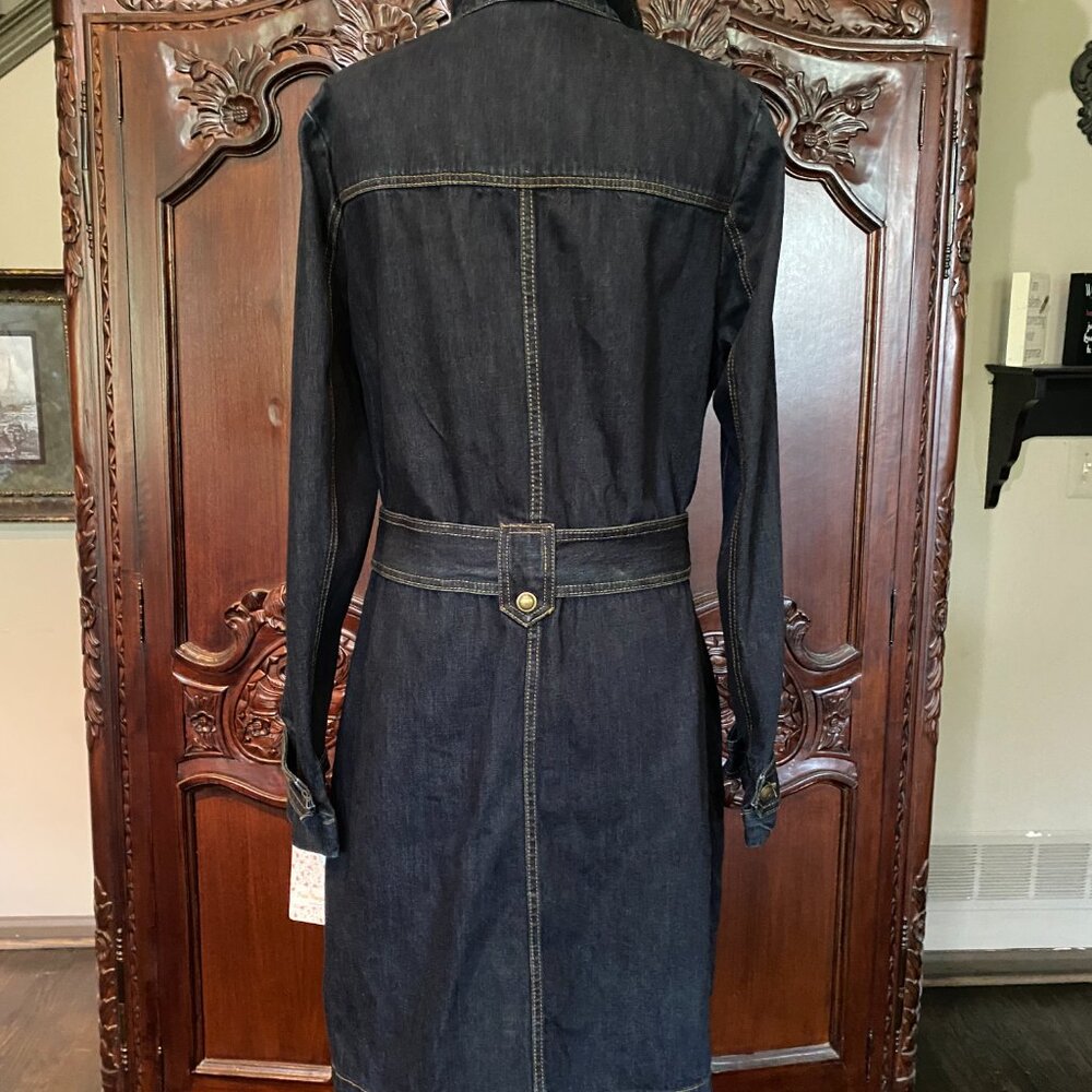 Brand New with Tags Free People Structured Belted Denim Jacket in Indigo, Size L - Picture 13 of 15